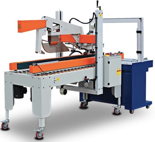 Box Closing Industrial Carton Sealing With Automatic Strapping Machine